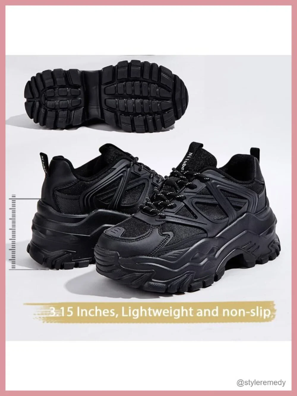 Chunky Platform Sneakers Women Lace Up Walking Shoes Comfortable Casual Tennis